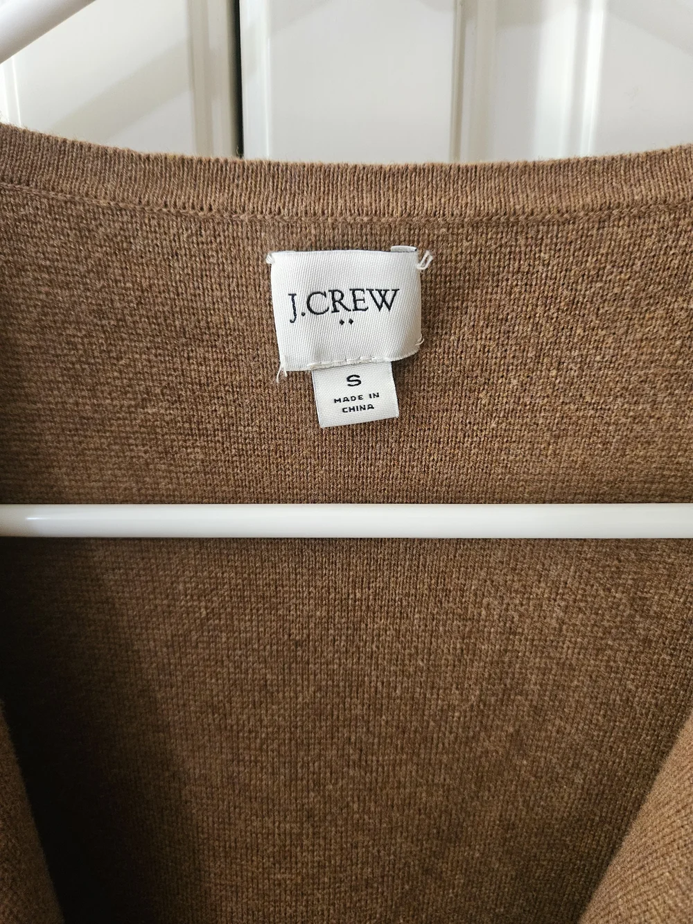 J. Crew 100% Cotton Tan Cardigan Coatigan Minimalist Boho Chic Dark Academia